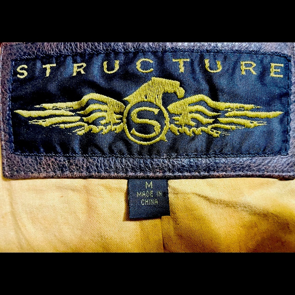 100% Genuine Leather, men’s Sz M, STRUCTURE biker vest - Picture 2 of 4